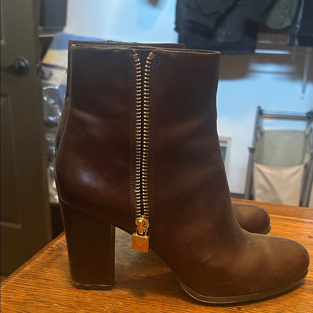 Michael Kors Brown Leather Ankle Boots - Picture 9 of 9